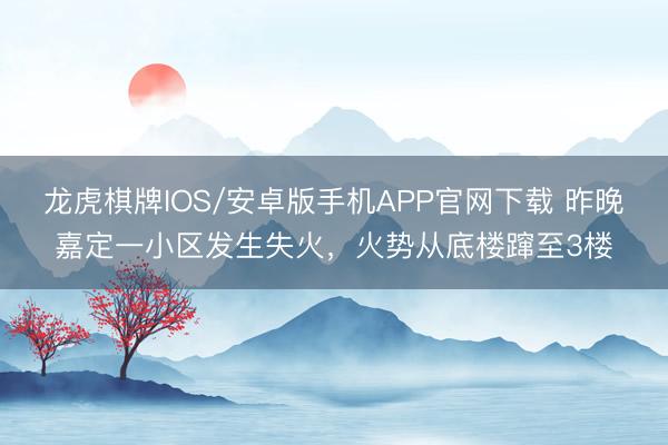 龙虎棋牌IOS/安卓版手机APP官网下载 昨晚嘉定一小区发生失火，火势从底楼蹿至3楼